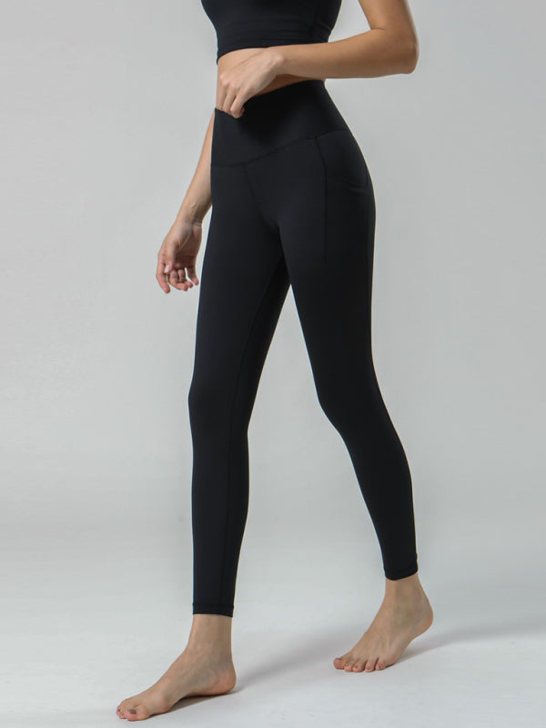 Double Sided Brushed Yoga Ninth Pants High Waist