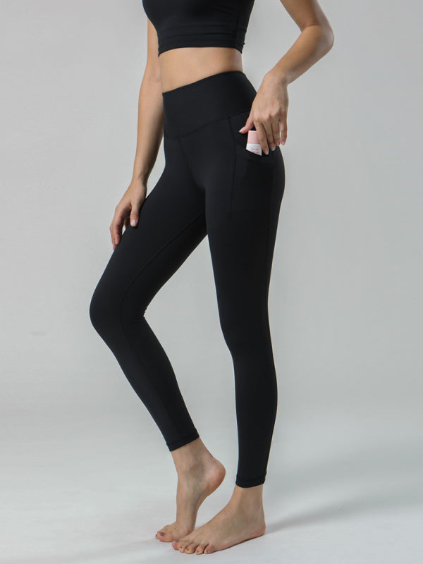 Double Sided Brushed Yoga Ninth Pants High Waist