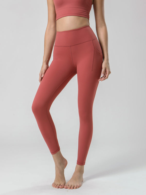 Double Sided Brushed Yoga Ninth Pants High Waist