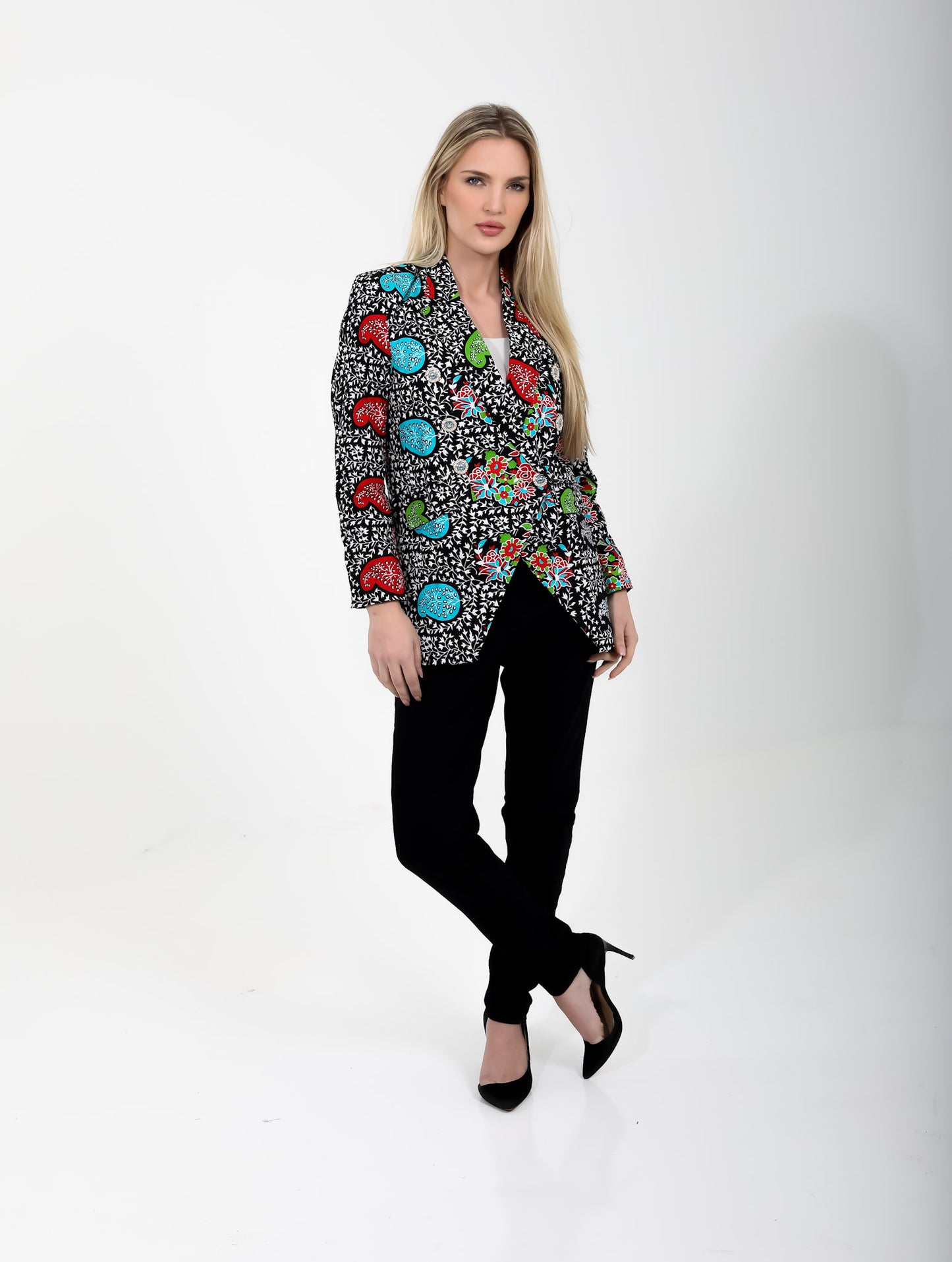 Oye's Fruit Ankara Double Breasted Blazer Jacket