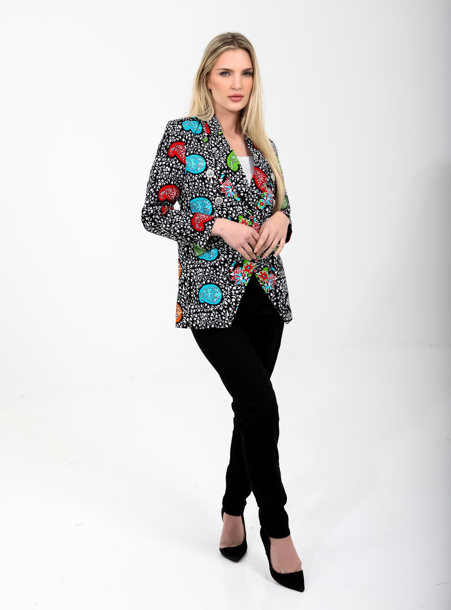 Smooth Visage Ankara Double Breasted Jacket for women