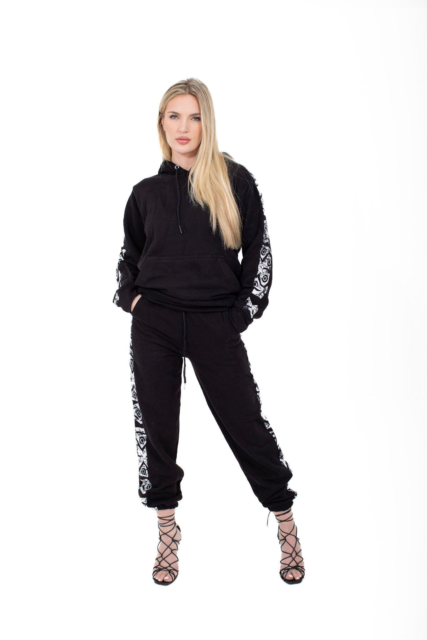 Smooth Visage African Print Design Hoodie Sweatshirt and Pant for Women