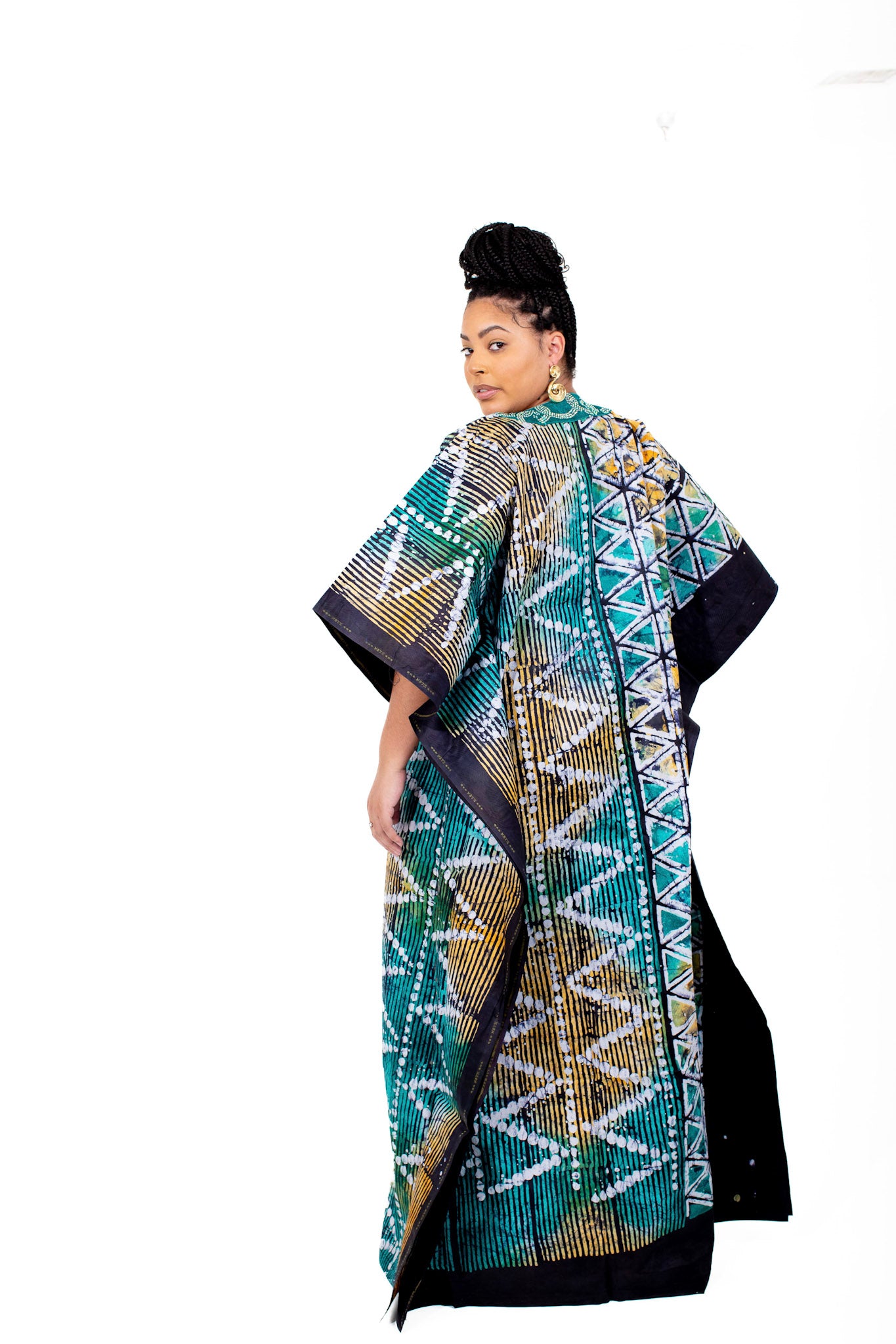 Mogaji African Print Adire Boubou (Bubu) Gown