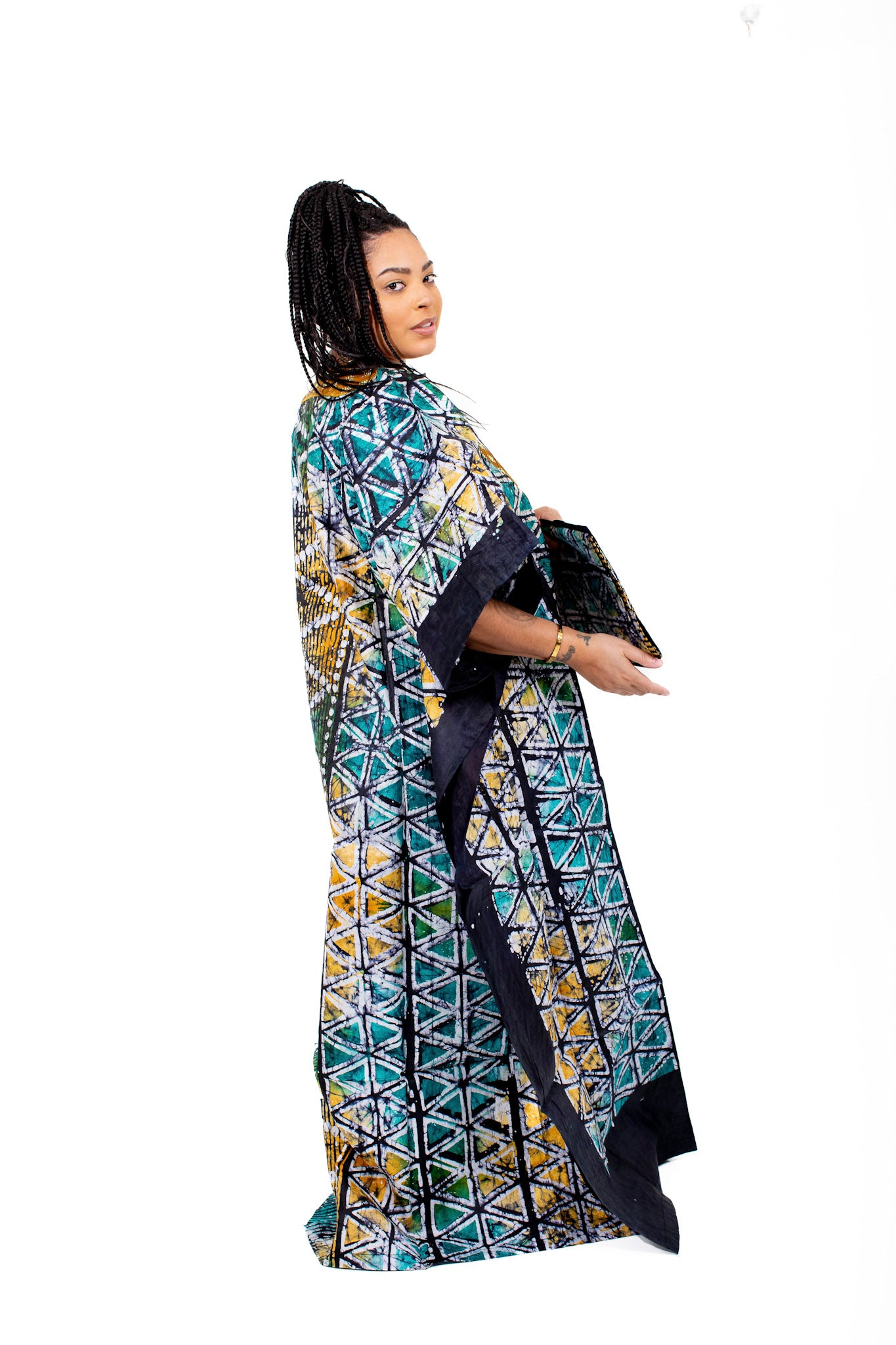 Mogaji African Print Adire Boubou (Bubu) Gown