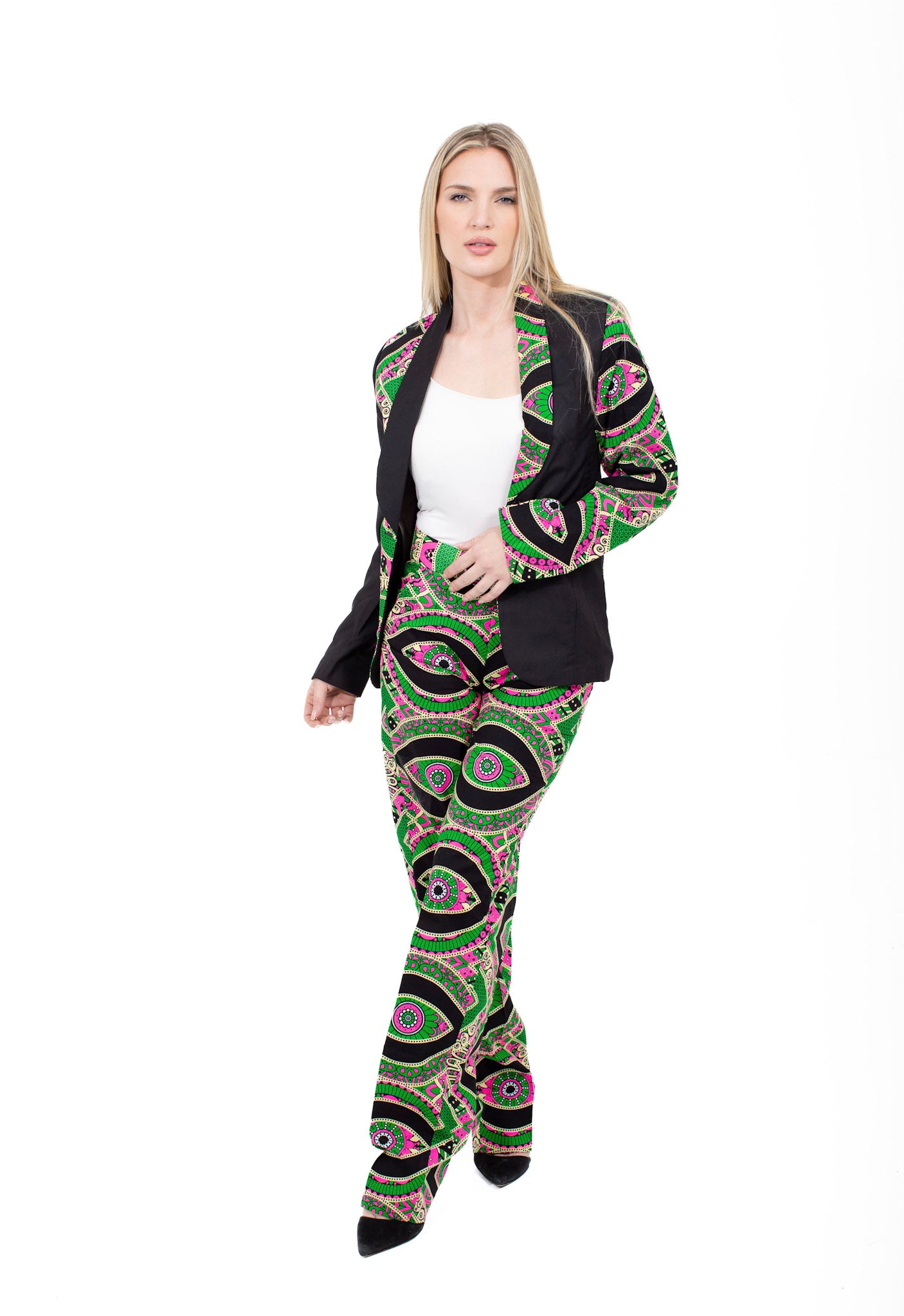 MIA's Full Ankara Print Women's Tuxedo Jacket and Pant